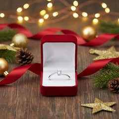 925 Sterling Silver Solitaire Engagement Ring with Round Cut CZ Diamond, Adjustable Minimalist Band | BJLR-0002