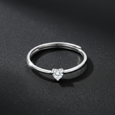 925 Sterling Silver Solitaire Ring with Cubic Zirconia, Elegant Wedding Engagement Band, Classic Minimalist Design | BJLR-0006