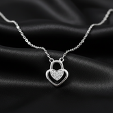 925 Starling Silver Heart Lock Neckalce | Gifts for Women & Girls & Girlfriend |Wedding and Christmas Gifts| BJ-41