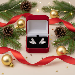 Blooming Elegance: 925 Sterling Silver Textured Floral Stud Earrings | BJER-06