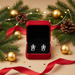 Divine Elegance: 925 Sterling Silver Angel Filigree Stud Earrings | BJER-021