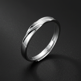 925 Sterling Silver Twisted Band Ring, 925 Sterling Silver, Minimalist Design, Adjustable Wedding Band | BJLR-0012