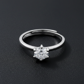 925 Sterling Silver Solitaire Ring with Cubic Zirconia Stone, Classic Engagement Style, Minimalist Design | BJLR-0014