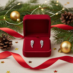 Divine Spirit: 925 Sterling Silver Cut-Out Angel Wing Stud Earrings| BJER-014