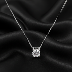 925 Starling Silver Single Stone Solitaire Square Necklace Elegant Square Pendant for Women, Gifting For Valantine's # Birthday # Engagement # Wading | valentine's day gifts BIS Hallmarking Certifide Jewellery | BJ-08