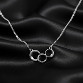 925 Starling Silver Triple Round Interlocking Love Knot Necklace Elegant Pendant Necklace for Women Symbol of Unity and Eternal Bond | Gifts for Women & Girls & Girlfriend |Wedding and Christmas Gifts | BJ-014