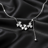 925 Starling Silver Three Flower Necklace | Gifts for Women & Girls & Girlfriend |Wedding and Christmas Gifts | BJ-30