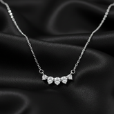 925 Sterling Silver Heart Crystal Pendant Necklace, Chain Link, Elegant Women's Jewelry | BJ-038