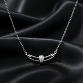 925 Embedded Dainty Silver Necklace Elegant Minimalist Jewelry for Women Sterling Silver Pendant Necklace Lightweight Accessory | Gifts for Women & Girls & Girlfriend |Wedding and Christmas Gifts | BJ-015