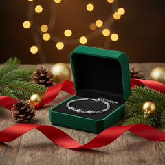 925 Sterling Silver Floral Bracelet, Mesh Chain Design with Flower Charms, Adjustable Length | Gifts for Women & Girls & Girlfriend |Wedding and Christmas Gifts | BJBR-07