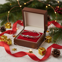 925 Sterling Silver Beaded CZ Accent Bracelet | Contemporary Minimal Design | BJBR-058