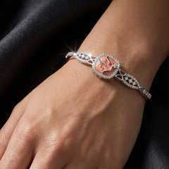Elegant Coral Bird 925 Sterling Silver Bracelet