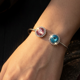 Sparkling Celestial Duo Open Cuffs | 925 Sterling Silver