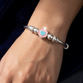 Enamel Heart Hexagon Slider Bracelet