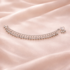 Silver Kid's Kolhapuri Janjari - Traditional Indian Festive Payal Jewelry Gift for Kids | BJKDPYL - 02