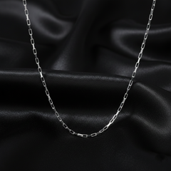 Italian 925 Sterling Silver Rectangle Link Paperclip Chain| BJCH-05
