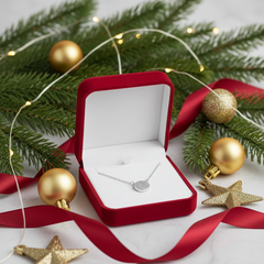 925 Sterling Silver Full Pave Disc Pendant Necklace | Premium Pure Silver Jewellery India | BJ-07
