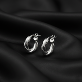 925 Sterling Silver Twisted Rope Design Hoop Earrings, Small Round Hoops, Classic Jewelry for Women | Gifts for Women & Girls & Girlfriend |Wedding and Christmas Gifts | BJER-010