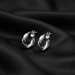925 Sterling Silver Twisted Rope Design Hoop Earrings, Small Round Hoops, Classic Jewelry for Women | Gifts for Women & Girls & Girlfriend |Wedding and Christmas Gifts | BJER-010