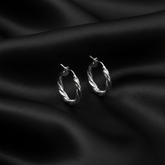 925 Sterling Silver Twisted Hoop Earrings, Classic Round Design, Hinged Closure, Jewelry for Women | Gifts for Women & Girls & Girlfriend |Wedding and Christmas Gifts | BJER-016