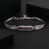 925 Sterling Silver Open Bar CZ Bracelet – Sleek Geometric Style | BJBR-067