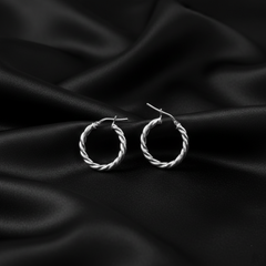 925 Sterling Silver Twisted Hoop Earrings, Classic Round Design, Jewelry for Women, | Gifts for Women & Girls & Girlfriend |Wedding and Christmas Gifts | BJER-09