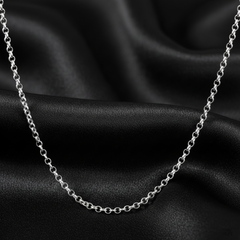 Italian 925 Sterling Silver Diamond-Cut Rolo Link Chain | BJCH-08