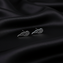 Divine Spirit: 925 Sterling Silver Cut-Out Angel Wing Stud Earrings| BJER-014