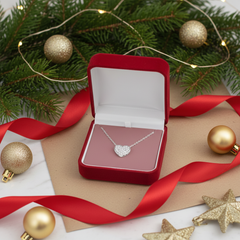 925 Sterling Dainty Silver Heart Pendant – Minimalist Sparkling Love Necklace in Sterling Silver | BJ-34