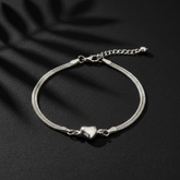 925 Sterling Silver Bracelet with Twisted Rope Chain Design, Adjustable Length, Heart Charm, Elegant Whoman Jewelry | Gifts for Women & Girls & Girlfriend |Wedding and Christmas Gifts | BJBR-03