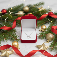 925 Sterling Silver Reindeer Necklace – Dainty Leaping Stag Animal Pendant | BJ-32