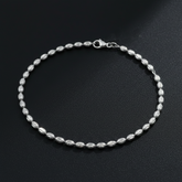 925 Sterling Silver Chain Bracelate, Beaded Link Design, Elegant Jewelry for Women | Gifts for Women & Girls & Girlfriend |Wedding and Christmas Gifts | BJBR-045