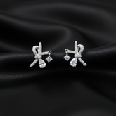 925 Elegant Sterling Silver Butterfly Dangle Earrings, Crystal Rhinestone Studded, Drop Style Jewelry for Women | Gifts for Women & Girls & Girlfriend |Wedding and Christmas Gifts | BJER-012