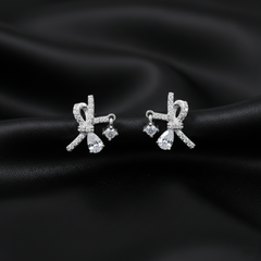 Pavé Bow Dangle Earrings