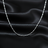 925 Sterling Silver Bar and Ball Chain, Classic Minimalist Design, Women's Jewelry | BJCH-01