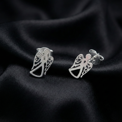Divine Elegance: 925 Sterling Silver Angel Filigree Stud Earrings | BJER-021