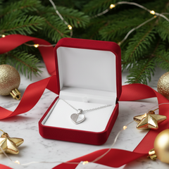 925 Sterling Silver Heart Pendant Necklace – Mother of Pearl & Sparkling CZ Dual-Texture Romantic Charm Jewelry | BJ-012
