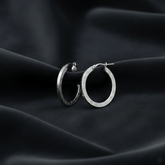 925 Sterling Silver Greek Key Pattern Hoop Earrings, Classic Round Design, Textured Finish, Hinged Closure | Gifts for Women & Girls & Girlfriend |Wedding and Christmas Gifts | BJER-013