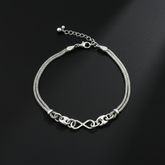 925 Sterling Silver Mesh Chain Bracelet with Elephant Charm, Adjustable Length, Jewelry for Women | Gifts for Women & Girls & Girlfriend |Wedding and Christmas Gifts | BJBR-04