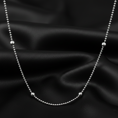 Italian 925 Sterling Silver Station Ball Chain Necklace| BJCH-04
