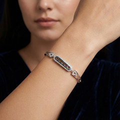 925 Sterling Silver Open Bar CZ Bracelet – Sleek Geometric Style | BJBR-067