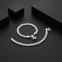 Silver Dabble Line Karap Rava Boriya – Ethnic Foot Jewelry | BJKDPYL - 03