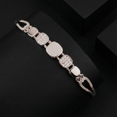925 Sterling Silver Square CZ Link Bracelet – Sleek Contemporary Style | BJBR-069