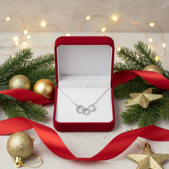 925 Starling Silver Triple Round Interlocking Love Knot Necklace Elegant Pendant Necklace for Women Symbol of Unity and Eternal Bond | Gifts for Women & Girls & Girlfriend |Wedding and Christmas Gifts | BJ-014