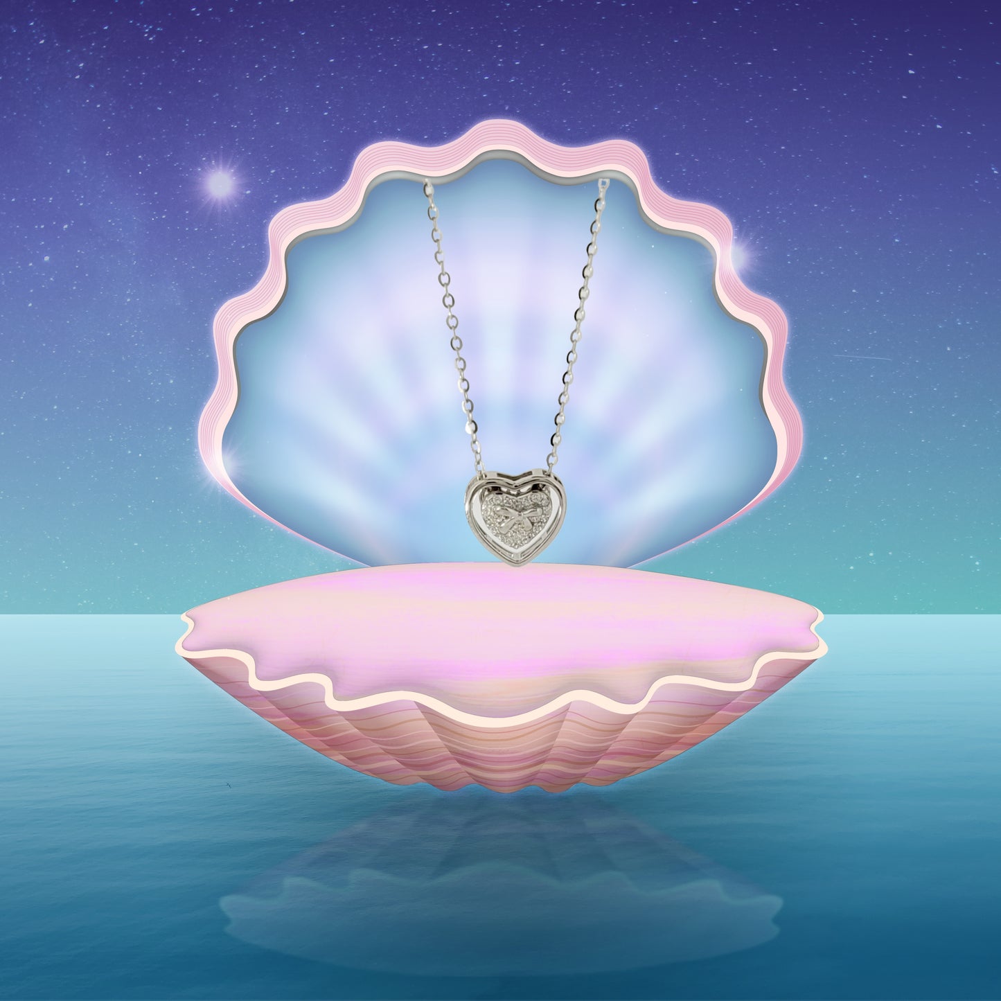 BHAVANI JEWELLERS Italian Starling Silver Doubl Heart Necklace | BJ-35