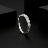925 Starling Silver Diamond Channel Set Wedding Band Ring, Eternity Style | BJLR-0021