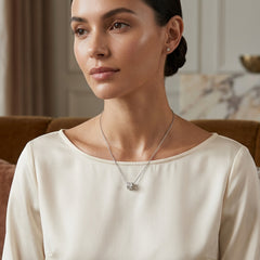 Square Cube Solitaire Pendant Necklace