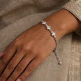 925 Sterling Silver Three Clover Flower Bracelet for Women | Adjustable Italian Mesh Chain Bracelet | Lucky Floral Minimalist Jewelry Gift for Her