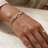 925 Sterling Silver White Clover Bracelet for Women | Adjustable Italian Mesh Chain Bracelet | Elegant Everyday Jewelry Gift for Her