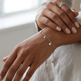 925 Delicate Sterling Silver Star Charm Bracelate, Adjustable Chain Link Design with Crystal Accent| Gifts for Women & Girls & Girlfriend |Wedding and Gifts